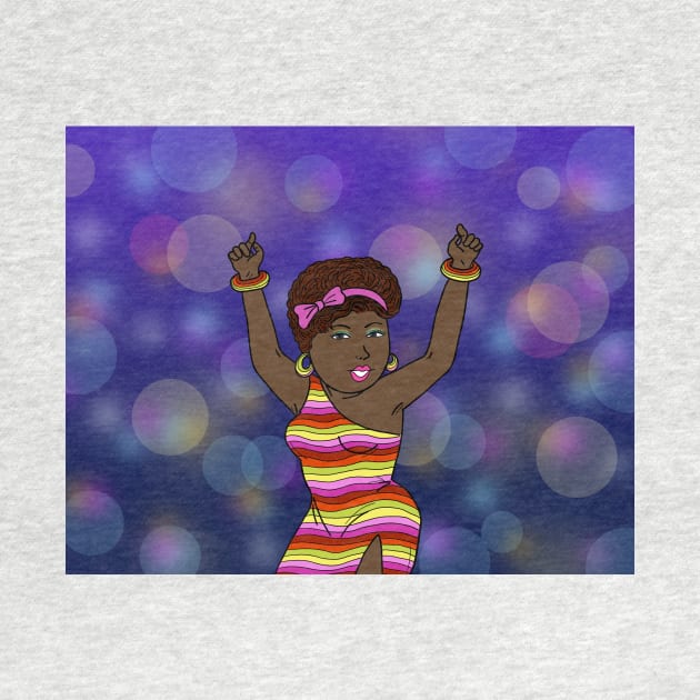 African American black woman disco funky dancing. by Nalidsa